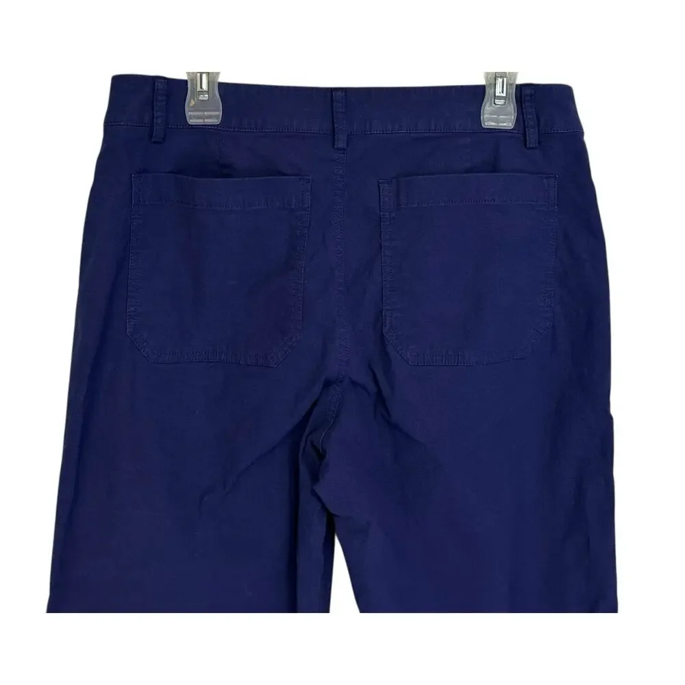 J. Crew Lizzie High Rise Patch Pocket Wide Leg Pant Blue BW805 Petite Size 31P - Picture 7 of 11